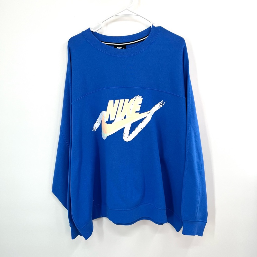 Nike Long Sleeve ‘Blue/Cream Sickle/White Pullover Sweatshirt Woman’s Size 2X